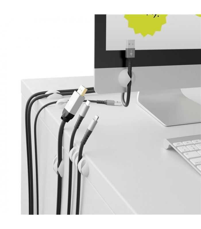 cleme pentru gestionarea cablurilor goobay set 5buc alb 3