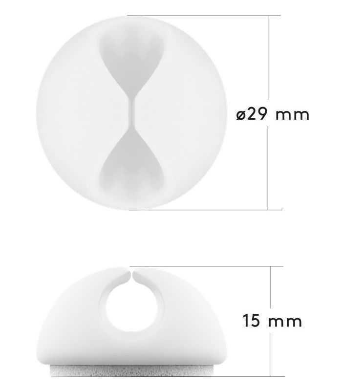 cleme pentru gestionarea cablurilor goobay set 5buc alb 8