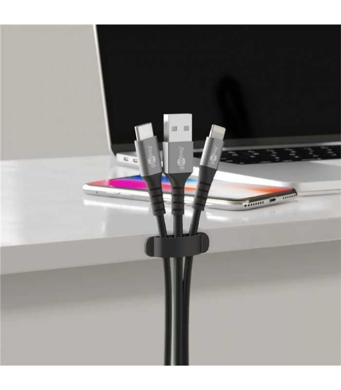 cleme pentru gestionarea cablurilor goobay set 6buc negru 3