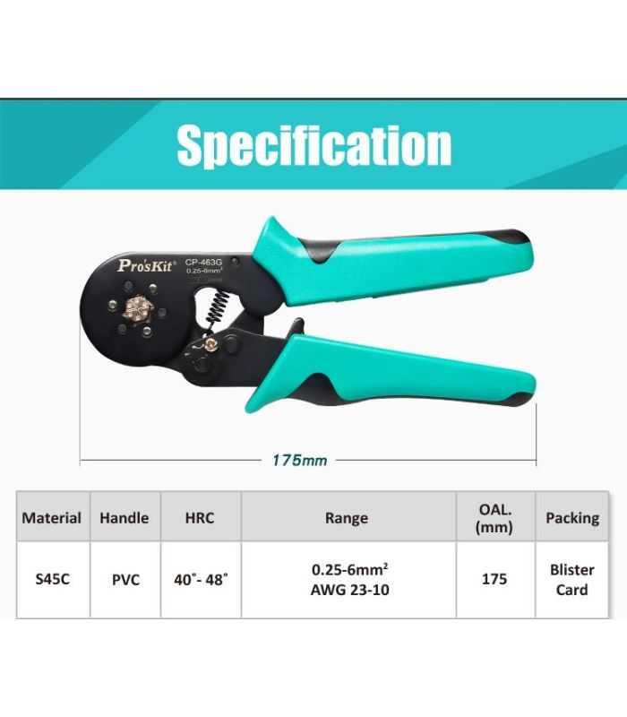 Cleste Sertizat Profil Hexagonal 175mm Proskit Cp 463g