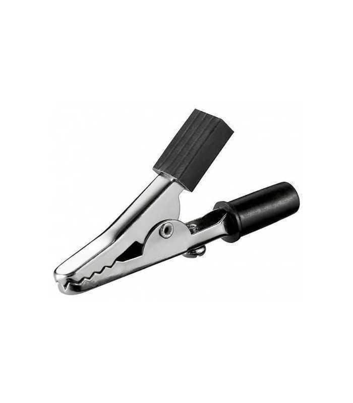 Clip crocodil negru 45mm se poate insera pe conector banana Goobay