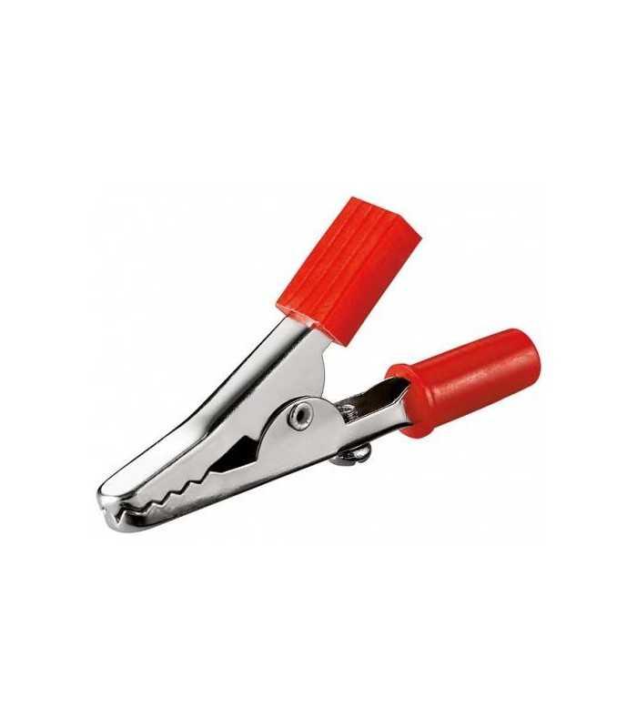 Clip crocodil rosu 45mm se poate insera pe conector banana Goobay