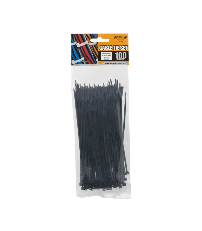 Coliere plastic 150x2.5 mm negre 100buc Handy