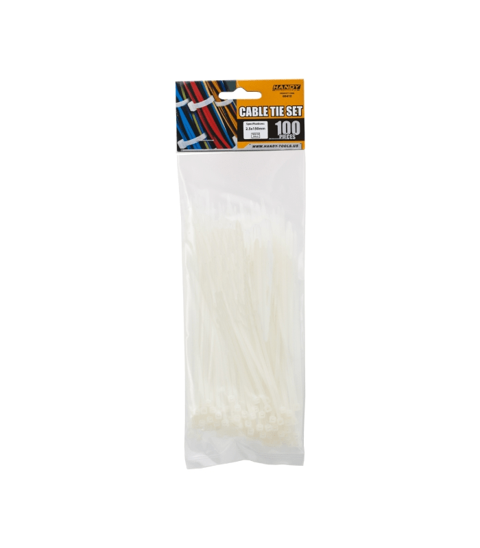 Coliere plastic 150x2.5 mm transparent 100buc Handy