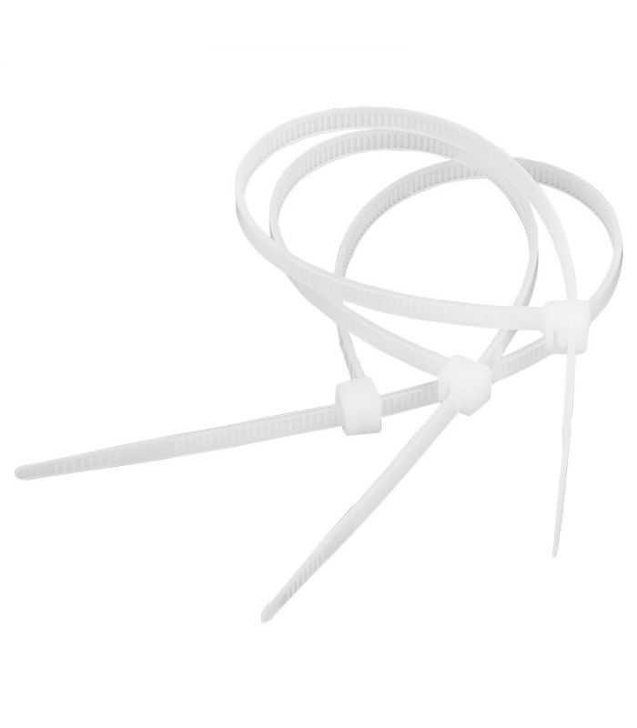 Coliere plastic 2.5 mm x 15 cm alb 100buc