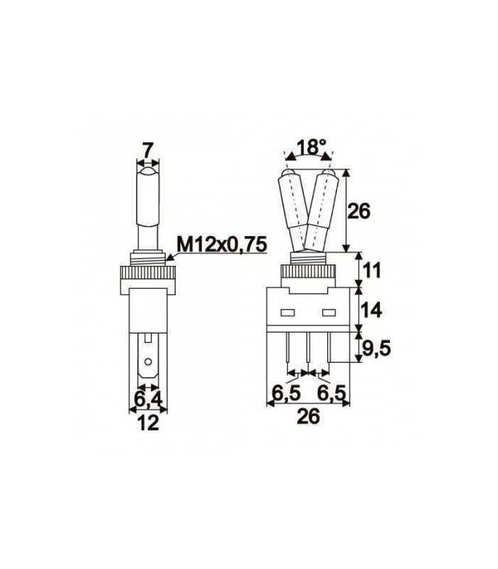 comutator 2 pozitii off on 1 circuit 20a 12v cu led verde cu retinere 1