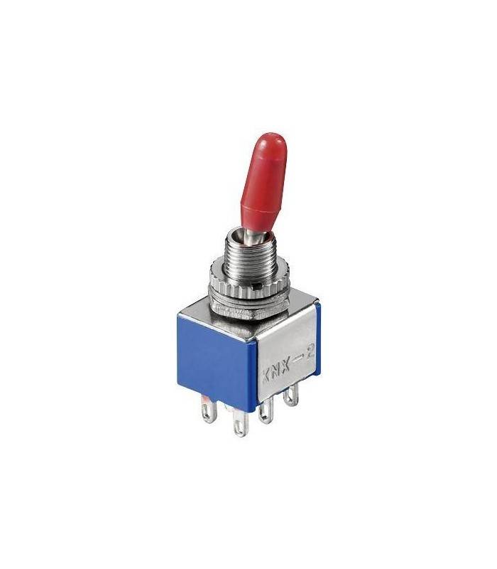 Comutator 2x ON-ON 6 pini 12.5x11.5x8.5mm cu retinere Goobay