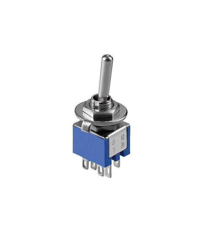 Comutator 2x ON-ON 6 pini 8x9x7mm cu retinere Goobay