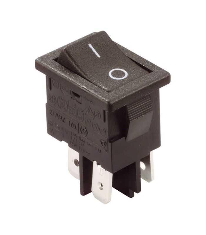 Comutator 6A-250V ON-OFF cu retinere 19.2x13 mm negru GBC 24.2335.04