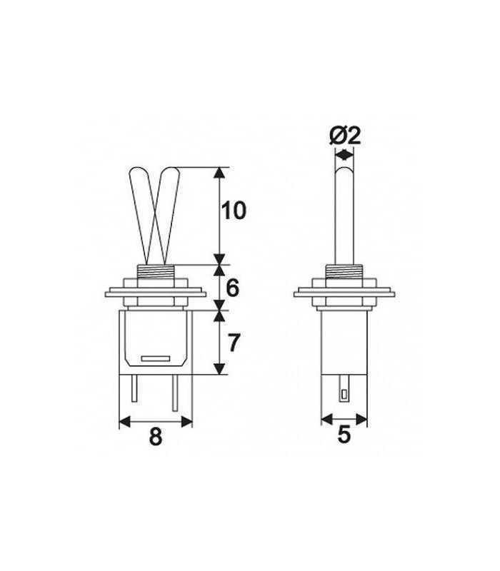 comutator cu brat 1 circuit 1a 250v off on cu retinere 2