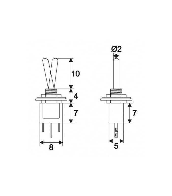 comutator cu brat 1 circuit 1a 250v on on cu retinere 1