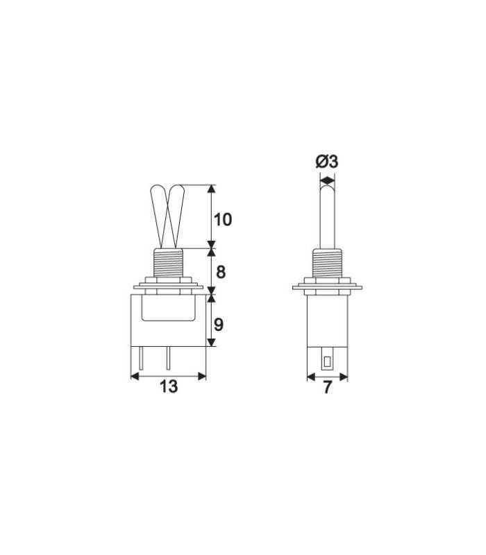 comutator cu brat 1 circuit 3a 250v off on 09016 cu retinere 1