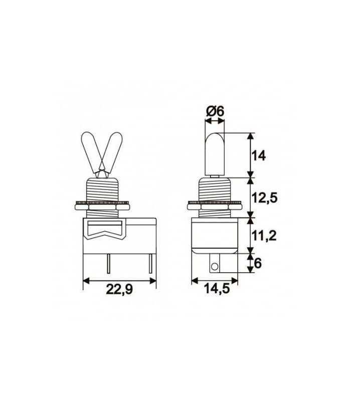 comutator cu brat 1 circuit 3a 250v on off 09056 cu retinere 1