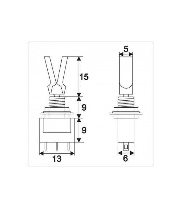 comutator cu brat 1 circuit 3a 250v on on cu retinere 1
