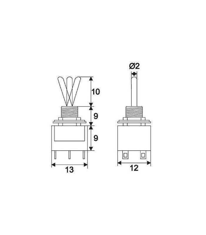 comutator cu brat 2 circuit 3a 250v on off on cu retinere 1