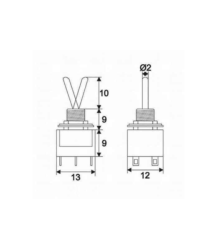 comutator cu brat 2 circuit 3a 250v on on cu retinere 1