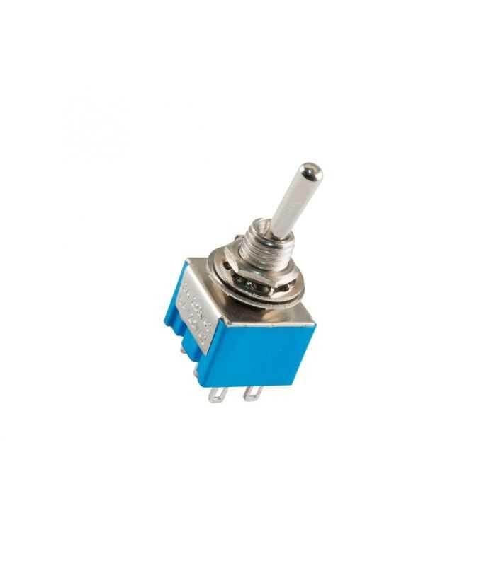 Comutator ON-OFF-ON cu retinere 2 circuite 3 pozitii 3A 250V incastrabil 6mm ST 305