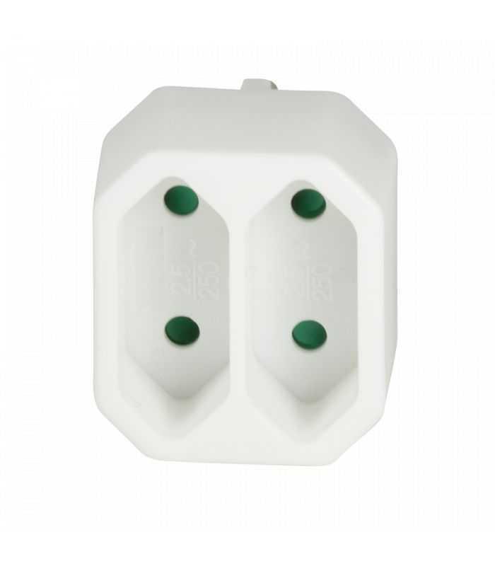conector alimentare ac schuko splitter alb 2x soclu euro logilink lps218 1