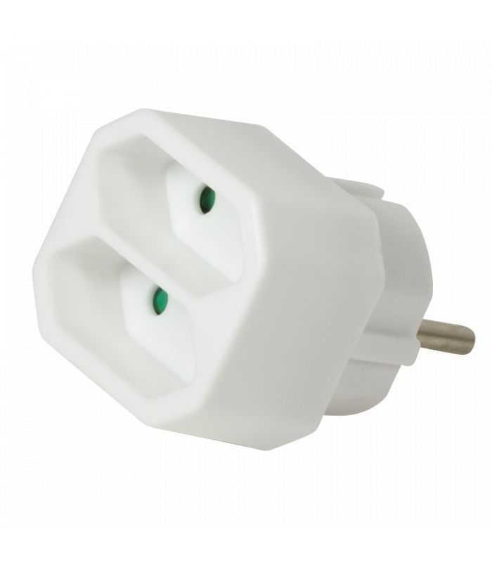 Conector alimentare AC SCHUKO splitter alb 2x soclu EURO LOGILINK LPS218