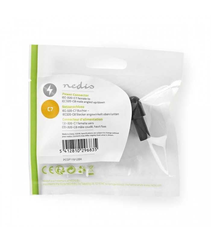 conector alimentare iec 320 c7 mama iec320 c8 tata unghi 90 negru 7