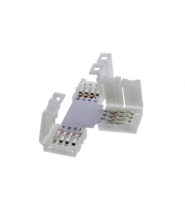 Conector Banda Led Rgb Pcb Forma T 1buc Well