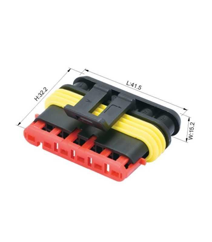 Conector Cablu Superseal 15 Mama Mufa 6 Pini Ip67 Te Connectivity 282090 1