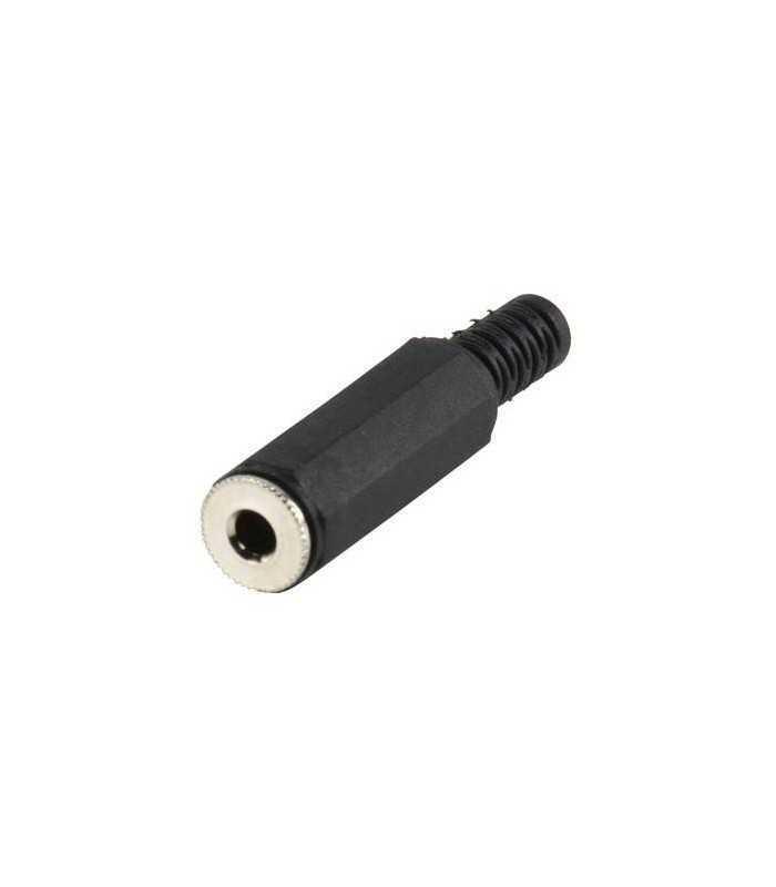 Conector jack stereo 3.5 mm mama cu protectie cablu Well