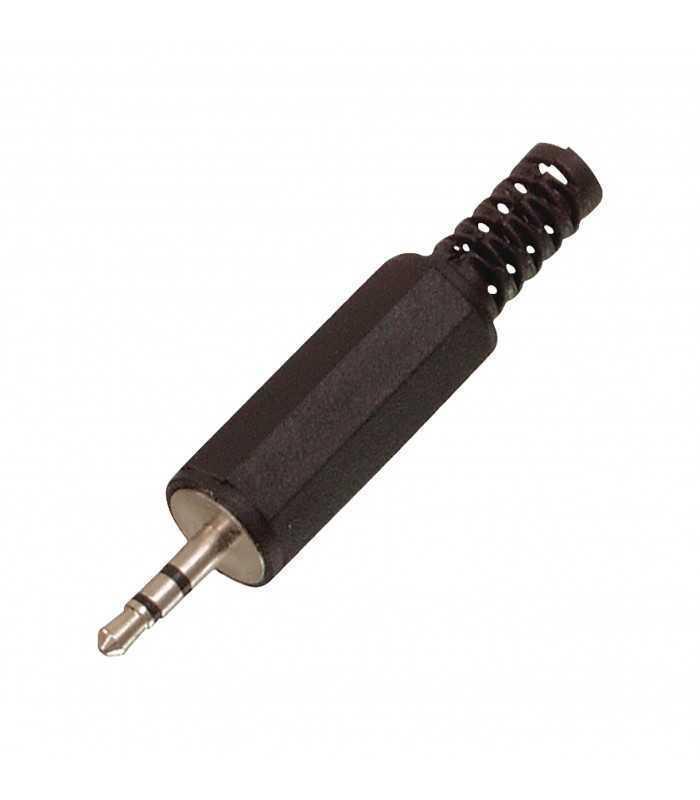 Conector mufa jack stereo 2.5 mm tata platic negru cu protector cablu VALUELINE