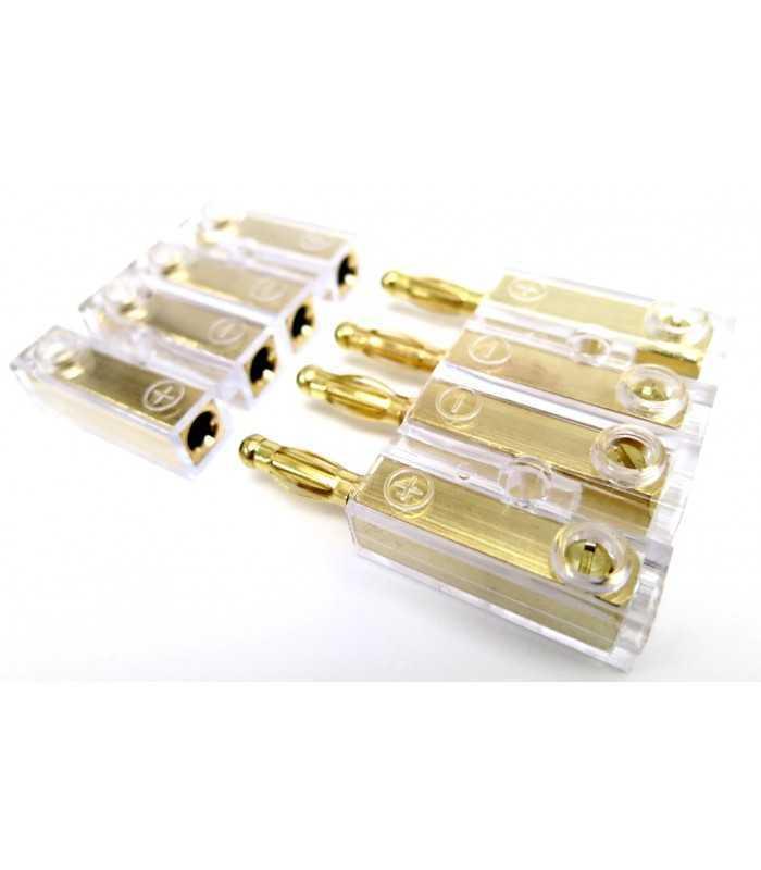 Conector pentru difuzoare 4mm2 aurit mufa/soclu insurubare ACV