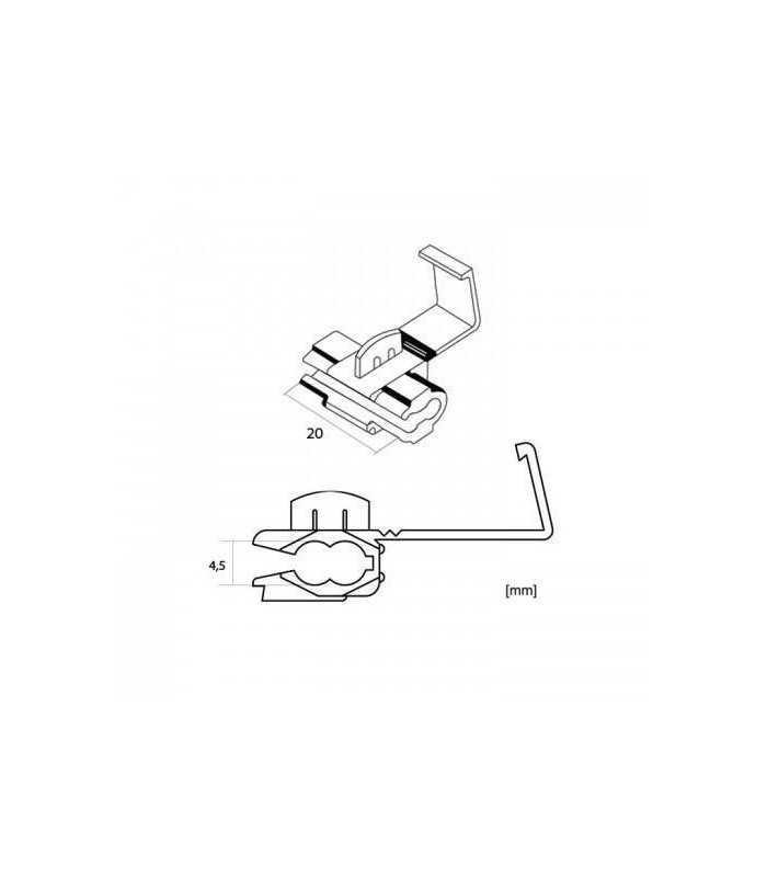 conector rapid adaugare cablu max 1mm 45x20mm rosu 1