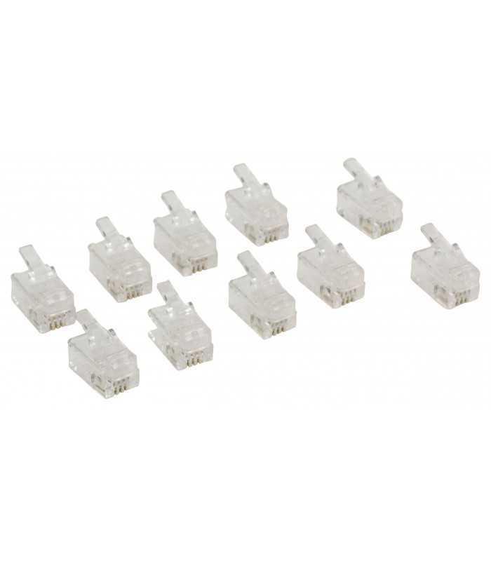 Conector RJ10 tata transparent tip pentru receptor telefon set 10buc VALUELINE