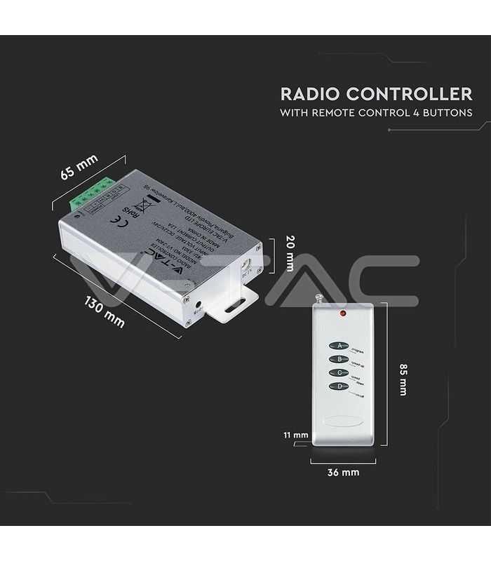 controller banda led 12v 24v 144w v tac 3