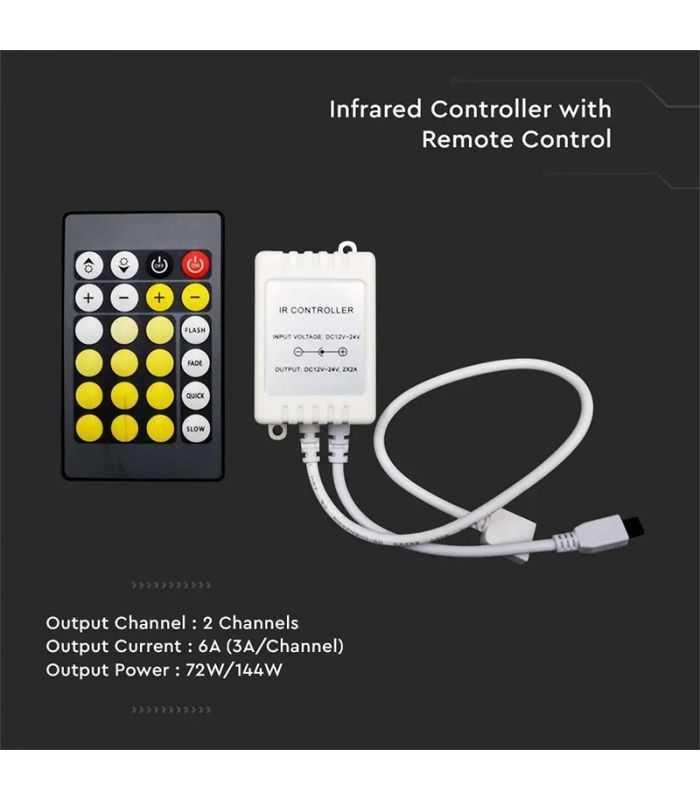 Controller Banda Led 3in1 Rgb 24 Butoane V Tac Sku 2901