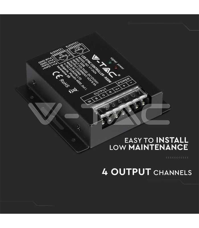 controller banda led cu dimmer 12v 24v rgbw 288w v tac 5