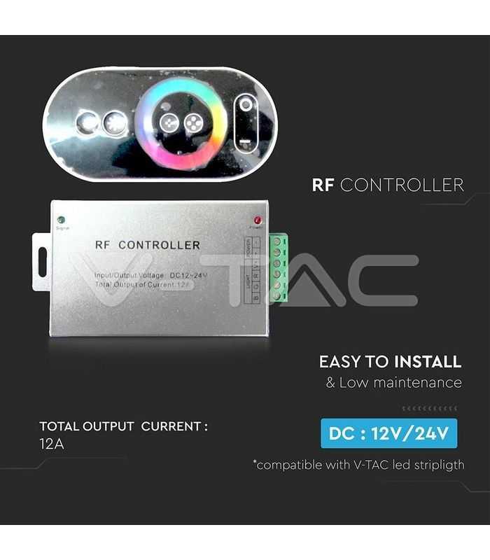 controller banda led rgb cu touch 12v 24v 12v 216w 24v 432w v tac 2