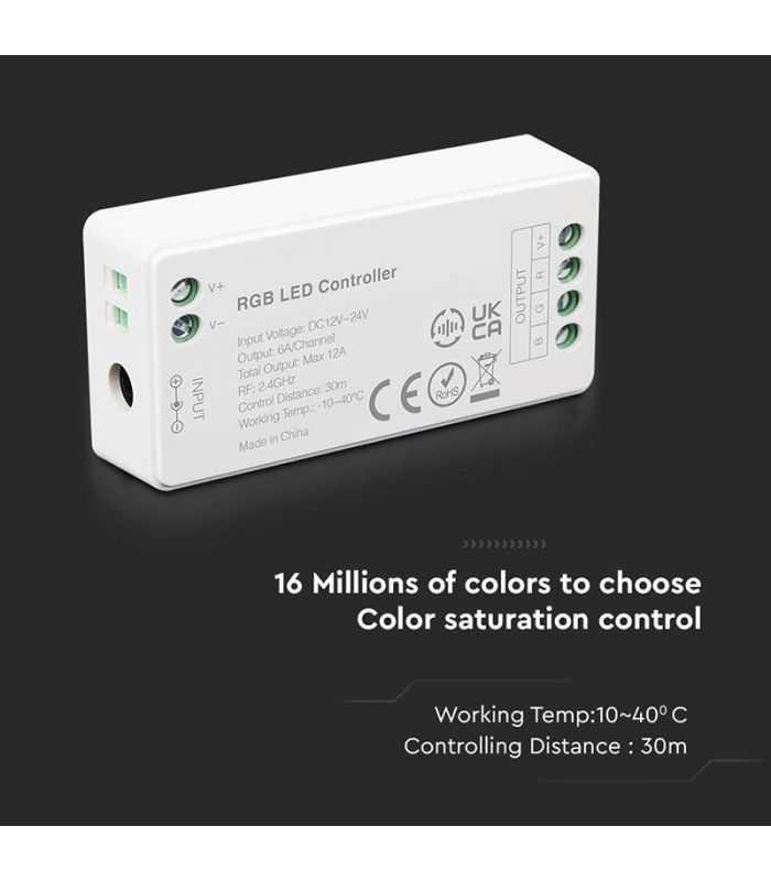 Controller Banda Led Rgb Wi Fi 12 24v 12a V Tac Sku 2912