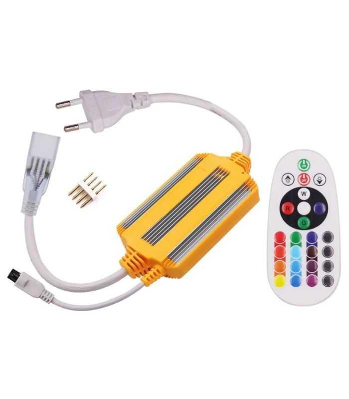 Controller si telecomanda pentru banda LED flexibila 10mm 230V RGB PS-3404