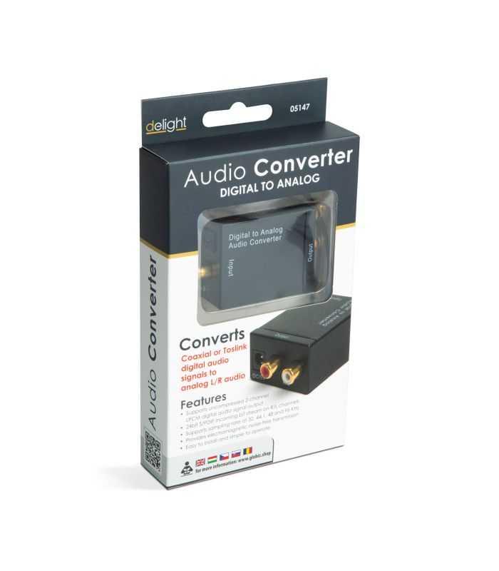Convertor Audio Stereo Intrare Toslink Rca Digital La Iesire Analogic 2x Rca Catre Amplificator Alimentare Usb Delight 05147