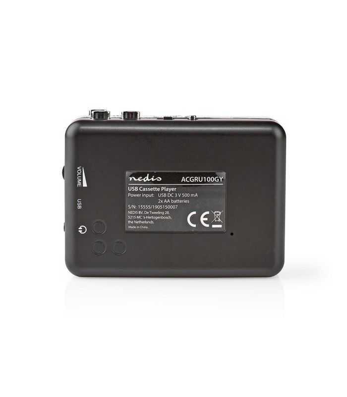 Convertor Caseta In Mp3 Portabil Nedis Cu Cablu Usb Si Software Acgru100gy