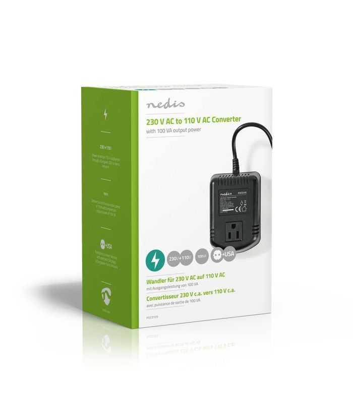 Convertor De Tensiune 230v 110v 100w Iesire Usa Nedis Poco105