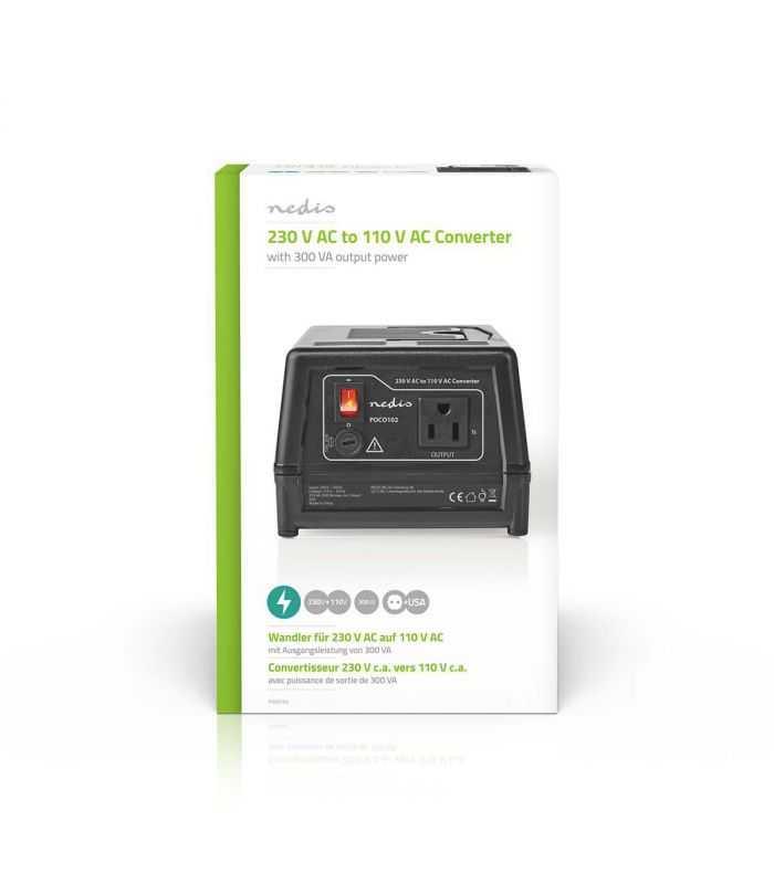 Convertor De Tensiune 230v 110v 300w Cu Iesire Usa Nedis