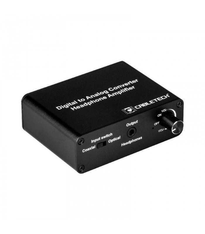 Convertor DIGITAL Toslink/RCA la ANALOG 2x RCA +cu iesire casti 3.5 mm Jack Cabletech