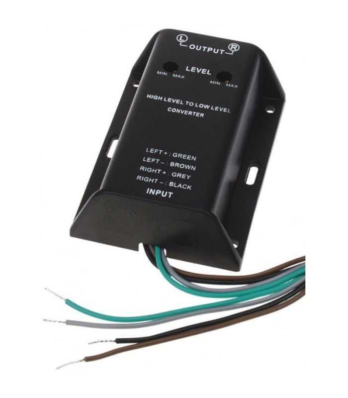 Convertor Hi Low Nivel Semnale Difuzor La 2x Rca Audio Aurit 40w Intrare Cabluri 4carmedia