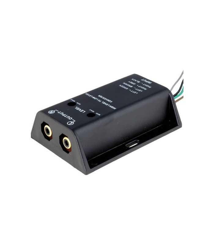 Convertor HI-LOW nivel semnale difuzor la 2x RCA audio aurit 40W intrare cabluri 4CarMedia