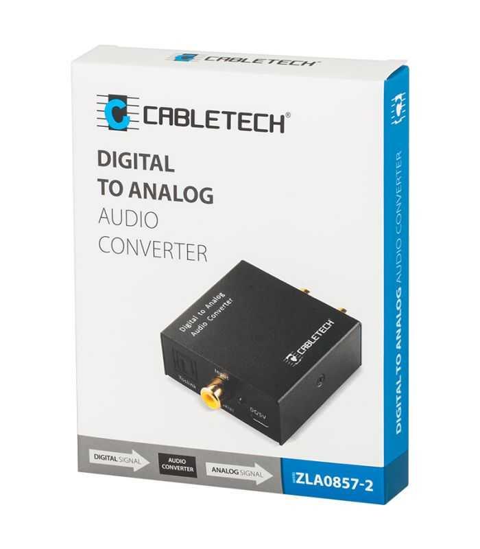 Convertor semnal audio Coaxial/Toslink DIGITAL la ANALOG 2x RCA +3.5 mm Jack pentru casti CABLETECH ZLA0857-2
