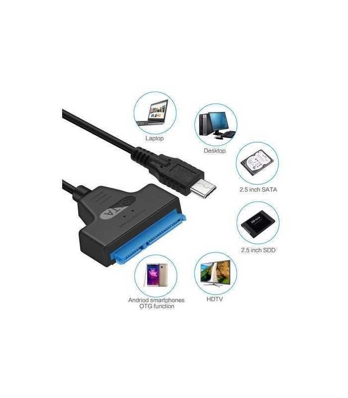 convertor usb type c sata 22 pini max 6tb hdd 25 si ssd 1