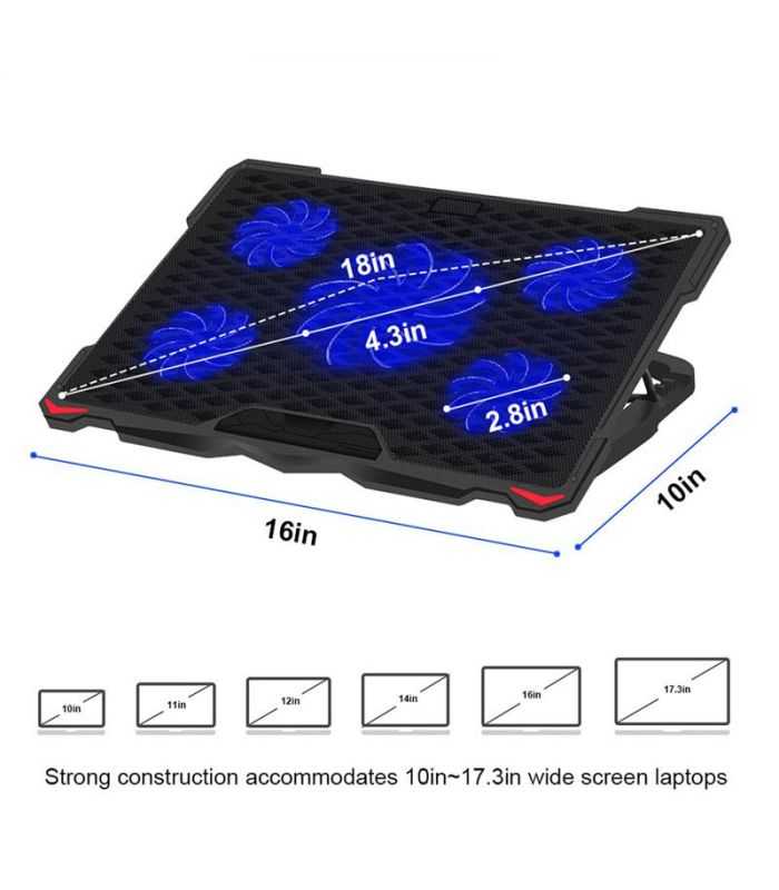 Cooling Pad Laptop 5 Ventilatoare 2x Usb Platinet