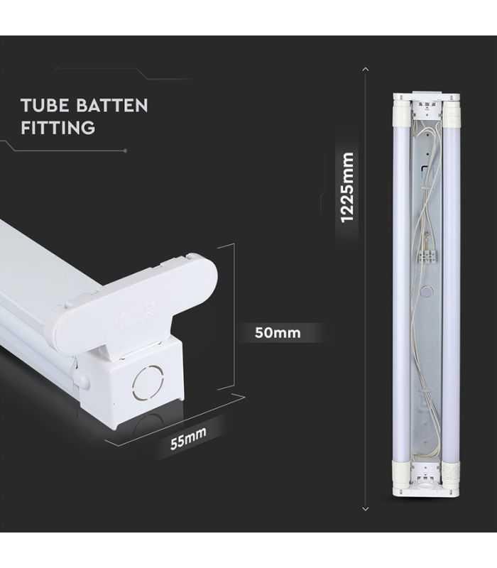 Corp Iluminat Pentru Tuburi T8 2x 120cm Ip20 V Tac Sku 6055