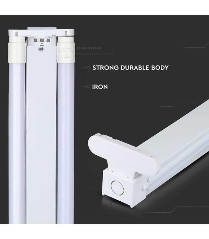 Corp Iluminat Pentru Tuburi T8 2x 120cm Ip20 V Tac Sku 6055