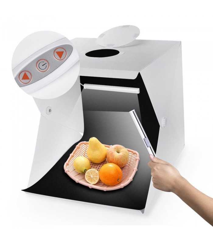 cort foto iluminat cu banda led alba 4